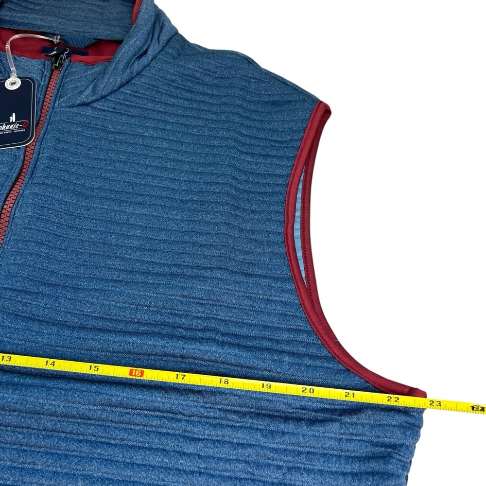 Johnnie O NWT Men's Large Blue and Red Sleeveless Jacket Vest - Picture 3 of 14